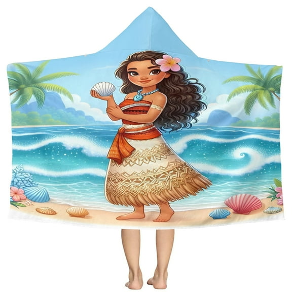 Moana Pattern Beach Poncho - Microfiber - Towel - Kids Lightweight And Practical Essential For Beach Vacation