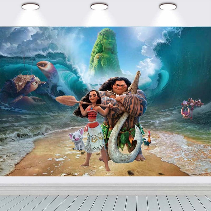 Moana Princess Backdrop Background Banner Birthday Party Supplies Taspestry Wall Decor Poster Lover