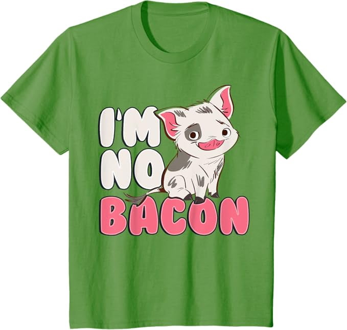 Moana Pua Cute I m No Bacon Graphic Youth T Shirt For Boy Girl Kids Toddler Navy Color Size L