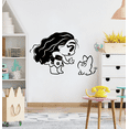 thumbnail image 1 of Moana And Pua Pig Cute Baby Moana Chibi Disney Princess Silhouette Vinyl Wall Art Wall Sticker Wall Decal Home Kids Room Study Room Boys Girls Wall Décoration Design Wall Décor Size (24x40 inch), 1 of 3