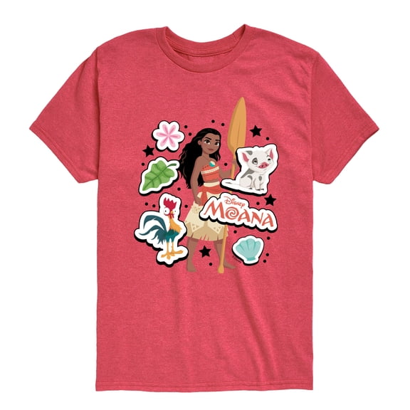 Moana - Stickers - Youth Boys Short Sleeve Graphic T-Shirt