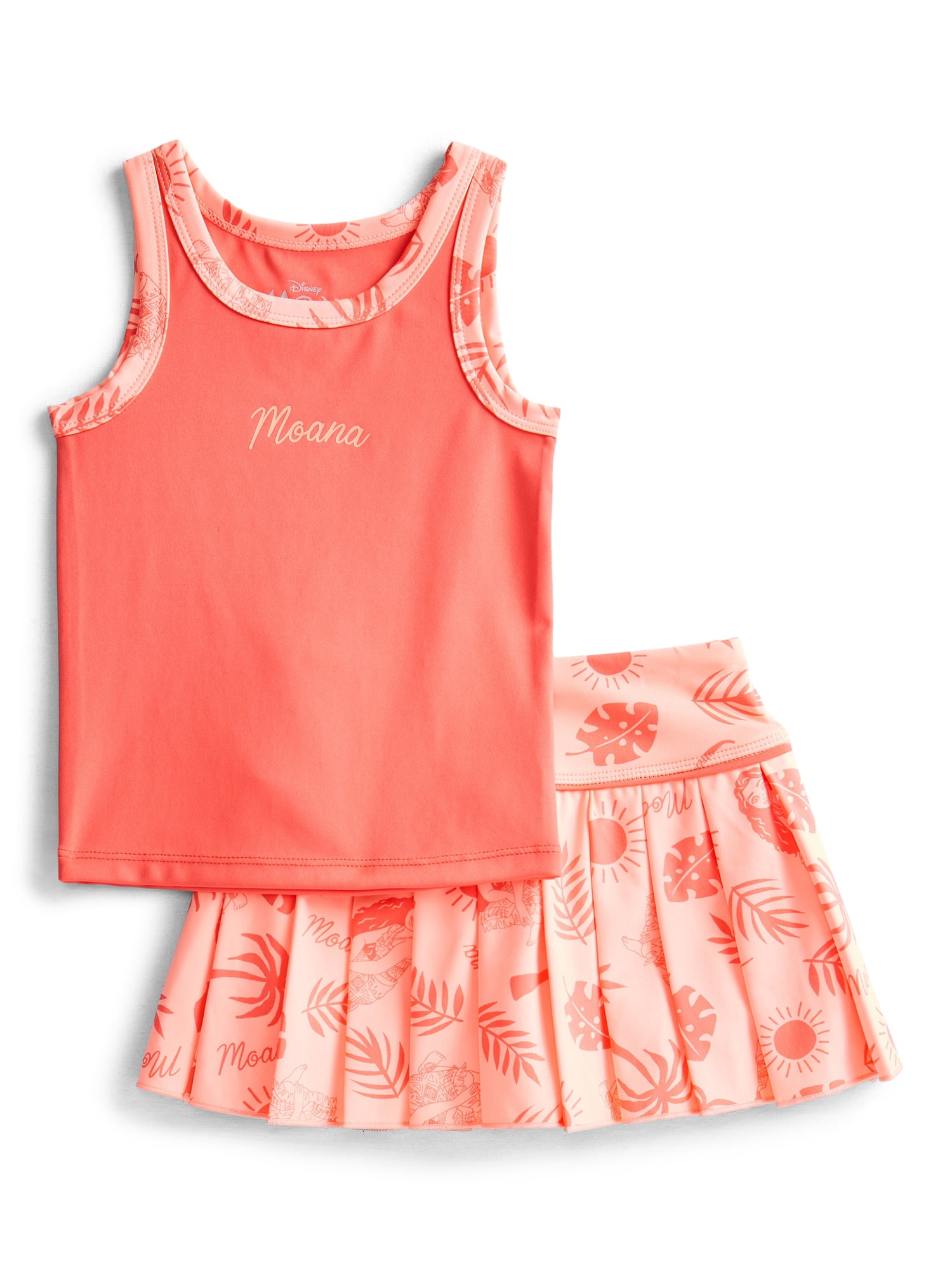 Moana Toddler Girls Active Tank Top and Pleated Skort Set, 2-Piece, Sizes 12M-3T