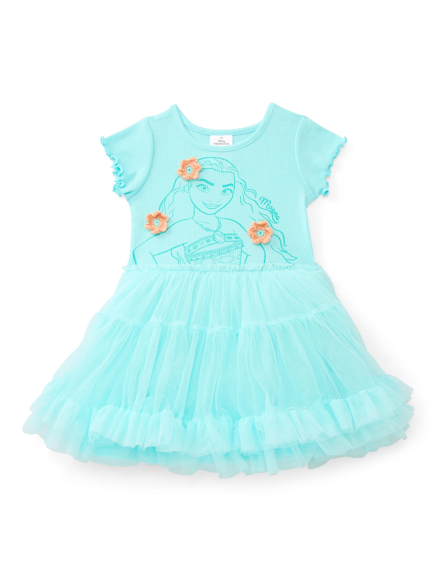 Moana Toddler Girls Graphic Tutu Dress with Short Sleeves, Sizes 12m-5t, Toddler Girl's, Size: 4T, Green Moana Toddler Girls Graphic Tutu Dress with Short Sleeves, Sizes 12m-5t, Toddler Girl's, Size: 4T, Green