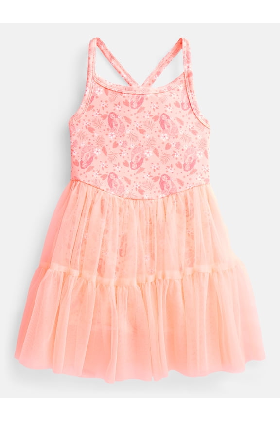 Toddler Girls' Sleeveless Romper with Tulle Skirt, Sizes 12M-5T