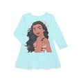 thumbnail image 1 of Moana Toddler Girls Drop Waist Graphic Print Dress with Long Sleeves, Sizes 12M-5T, 1 of 8