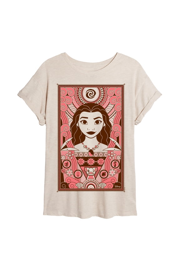 - Tribal Moana - Juniors Oversized Graphic T-Shirt