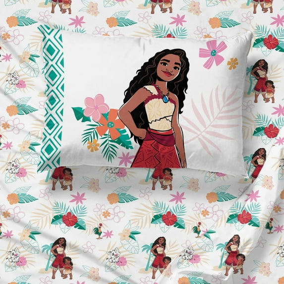 Moana Tropical Fun 4 Piece Full Size Kids Sheet Set