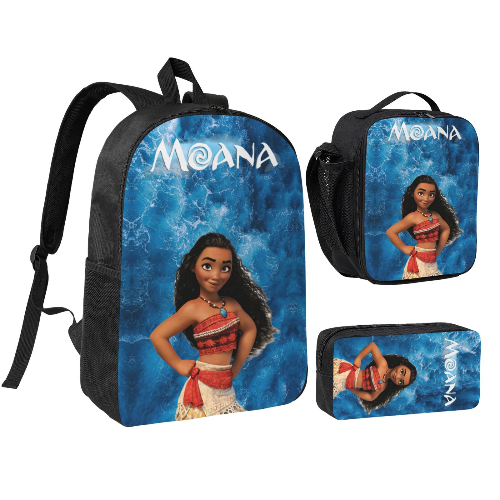 Moanas Backpack Set 3-Piece , bag with lunch bag & case combination for ...