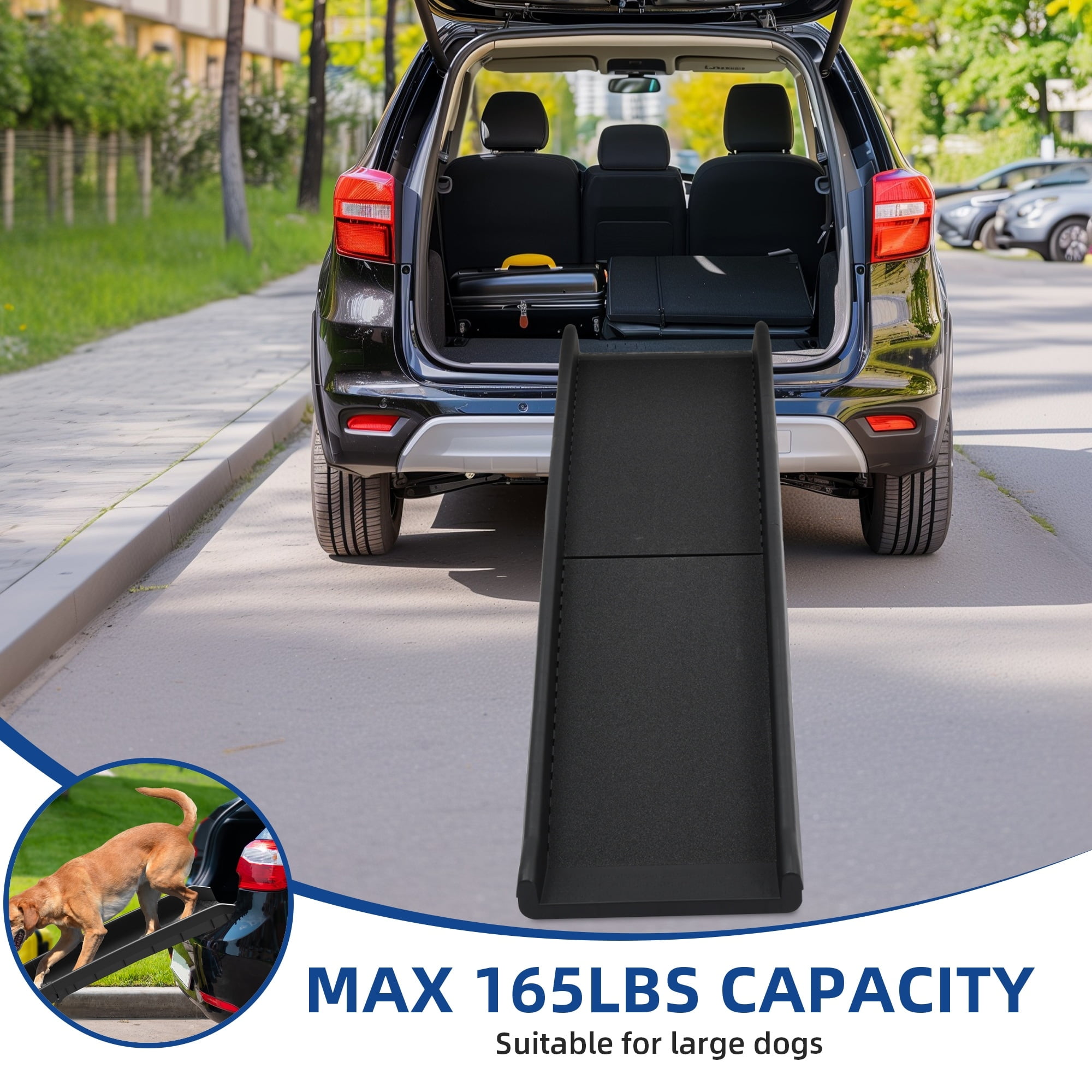 Moasis 61" Plastic Pet Ramp - Black
