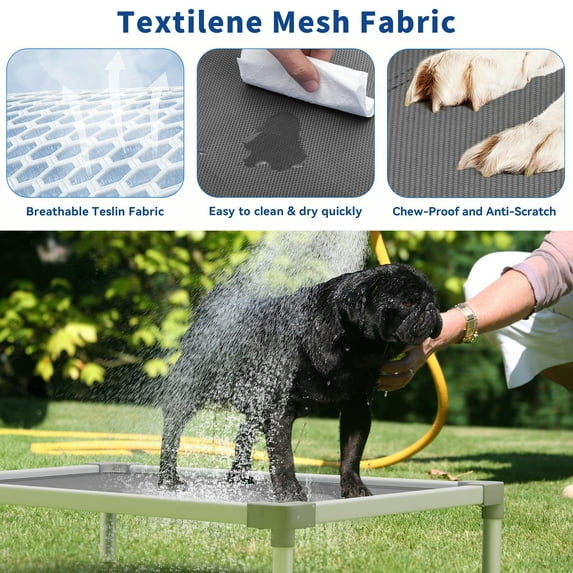 Moasis Textilene Dog Bed, with Aluminum Frame Medium - Grey
