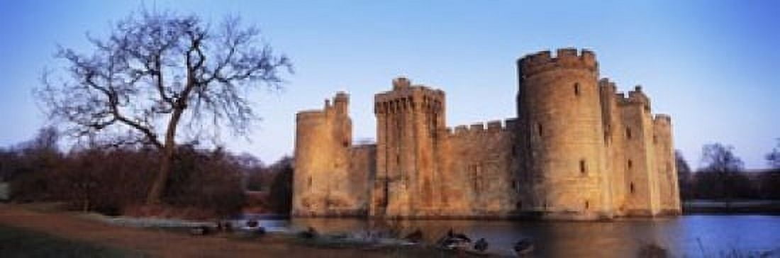 Moat around a castle Bodiam Castle East Sussex England Canvas Art - Panoramic Images (18 x 6)