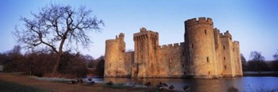 Moat around a castle Bodiam Castle East Sussex England Canvas Art - Panoramic Images (36 x 12)