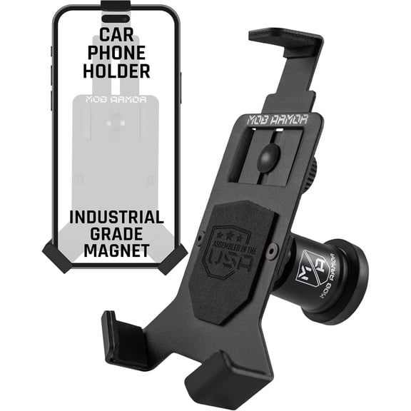 Mob Armor Heavy Duty Magnetic Phone Mount for Car - Universal Car Phone Holder for iPhone & Android, Strong Magnet for Off-Road & Commercial Vehicles, Cell Phone Car Accessories for Women & Men