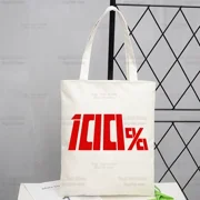 Mob Psycho 100 Canvas Shoulder Tote Bag Women Shigeo Kageyama Handbags Eco Reusable One Anime Manga Shopping Bag Ulzzang Bags B