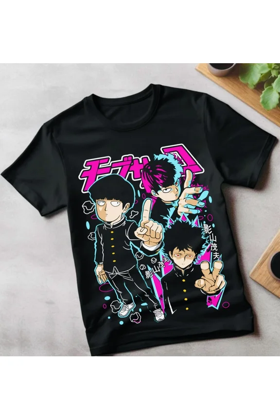 Mob Psycho 100 Cast Anime Manga T-Shirt All-Size Mob Psycho Dimple T-Shirt Tee