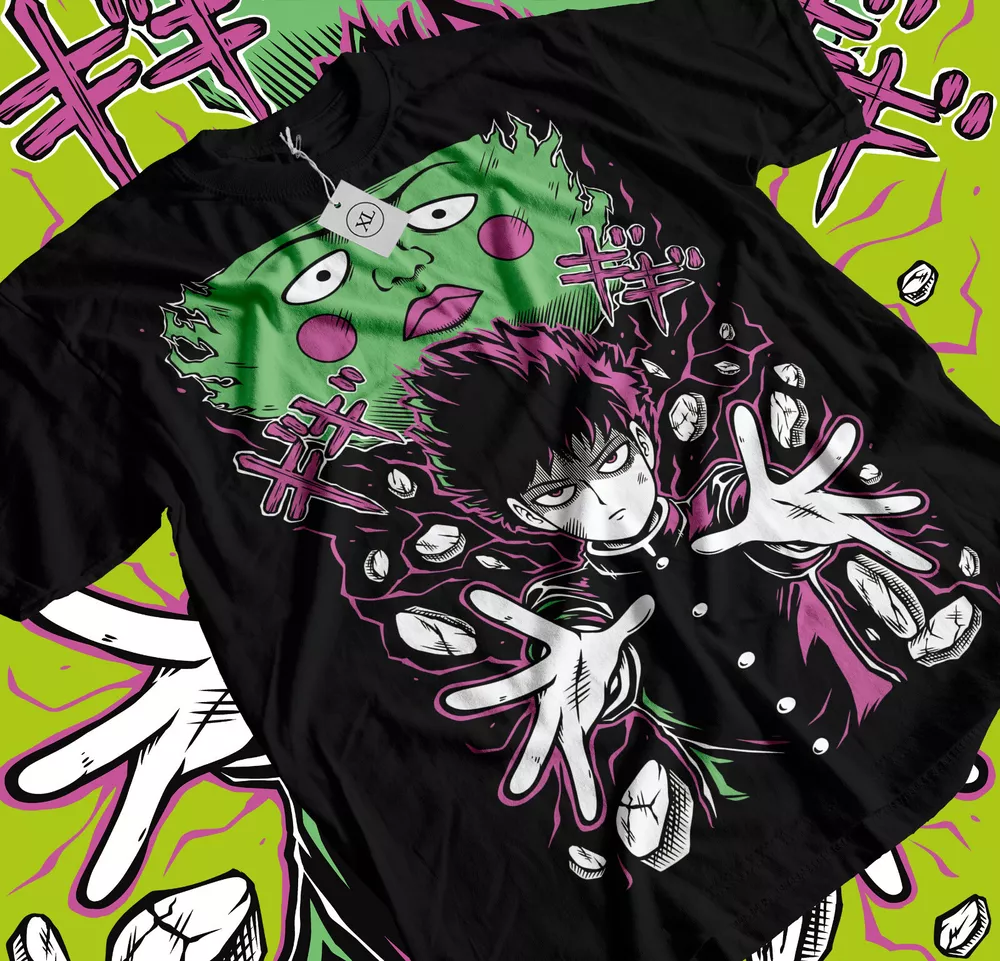 Mob Psycho 100 Cast T-Shirt Anime Manga Mob Psycho Dimple T-Shirt Tee ...