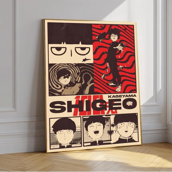 Mob Psycho 100 Poster, Shigeo Kageyama Anime Wall Art, Reigen Arataka Manga Poster Print, Mob Psycho Room Decor Unframed Size 24''x36'' GooGate