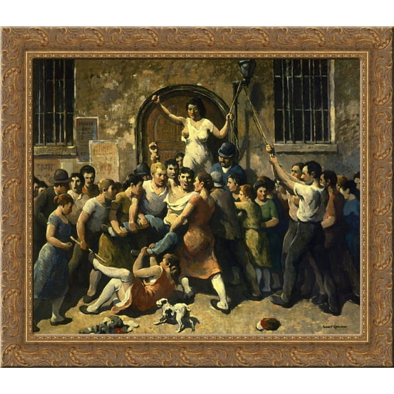 Mob Vengeance 24x20 Gold Ornate Wood Framed Canvas Art by Robert Spencer