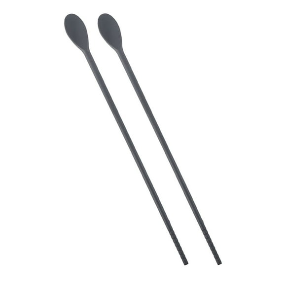 Mobestech Coffee Stir Stick Silicone Chopstick Spoon Grey 1 Pair 11x0.8x0.3in