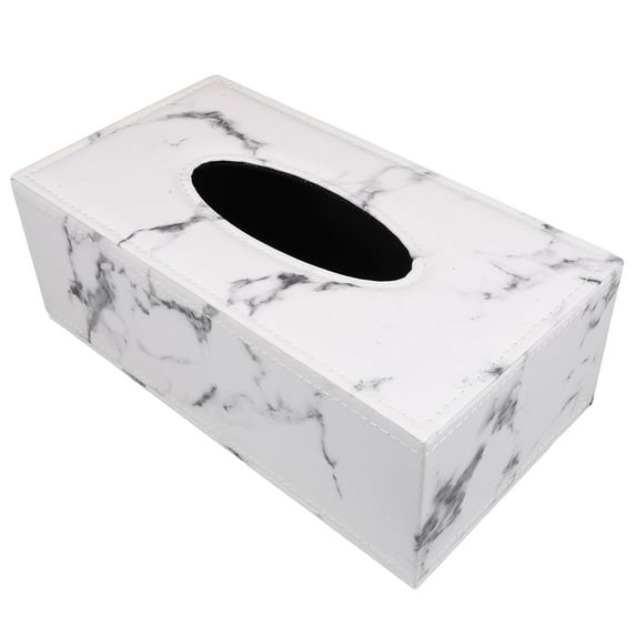 Mobestech 1 Pc Modern Decorative Tissue Holder Marble Effect Rectangular Dust Prevention for Car