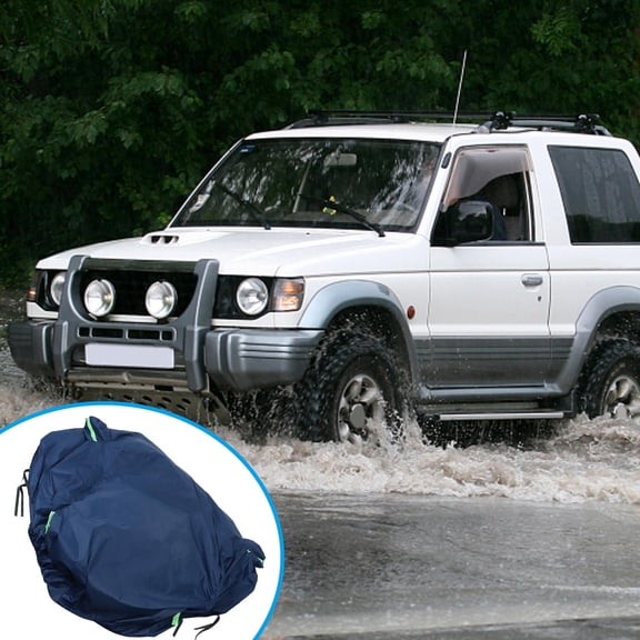Mobestech Universal Fit Car Cover in Dark Blue for Sun and Rain Protection