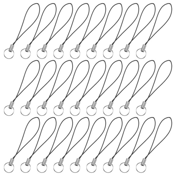 Mobestech 100Pcs Black Phone String Straps Designed for Hanging Use Compatible with Phone Cases