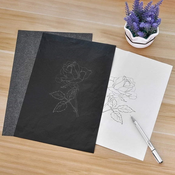 Mobestech 100Pcs Graphite Carbon Paper Black for Tracing Craft Designs and Artistic Projects