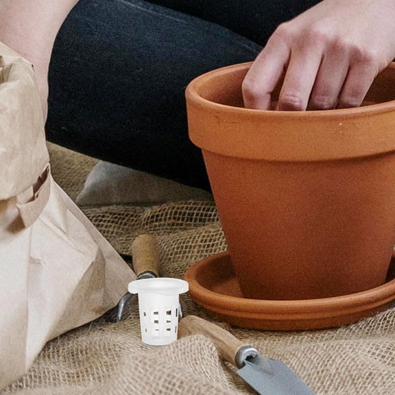 Mobestech 100Pcs Transparent Plastic Mesh Net Pots for Hydroponic and Garden Planting Use