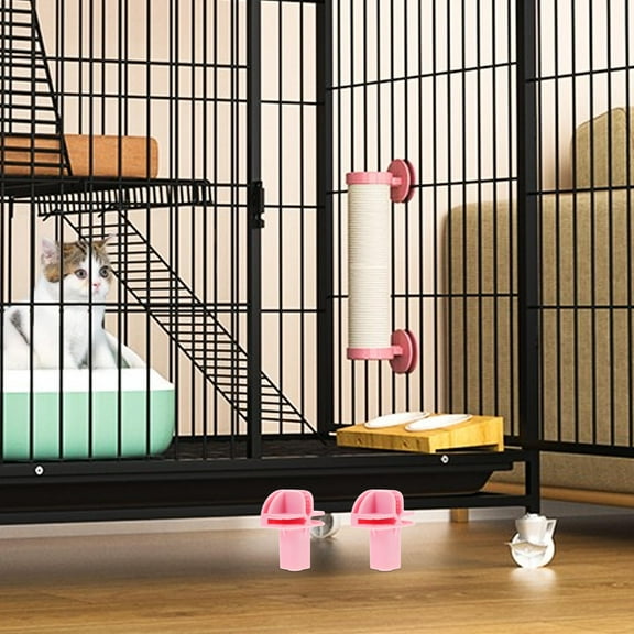 Mobestech 10pcs Bird Cage Caster Connectors for Stability Pink ABS Caster Sockets