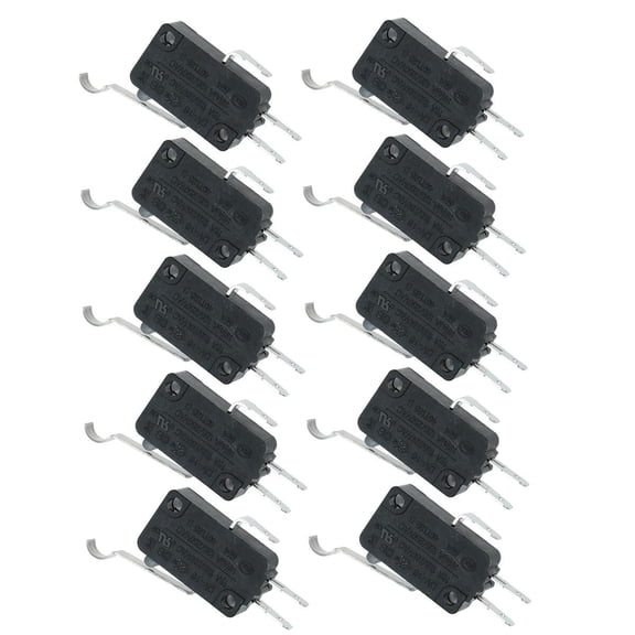Mobestech Black Pin Type Electric Micro Switch for Home Appliances and Electronics 10Pcs