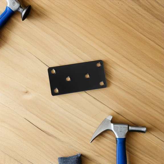 Mobestech 10Pcs Iron Flat Straight Brace Brackets for Cabinet Shelf Corner Reinforcement