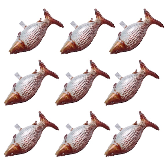 Mobestech 10Pcs Lightweight Aluminum Foil Carp Fish Balloons for Indoor Fishing Party Decor