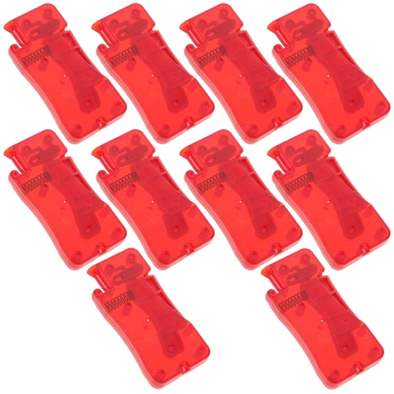 Mobestech 10Pcs Red Plastic Needle Threaders with Rounded Corners for Home Sewing and Drawstring Replacement