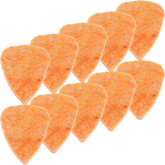 Mobestech 10Pcs Wool Felt Ukulele Picks in Orange Designed for Gentle String Attack