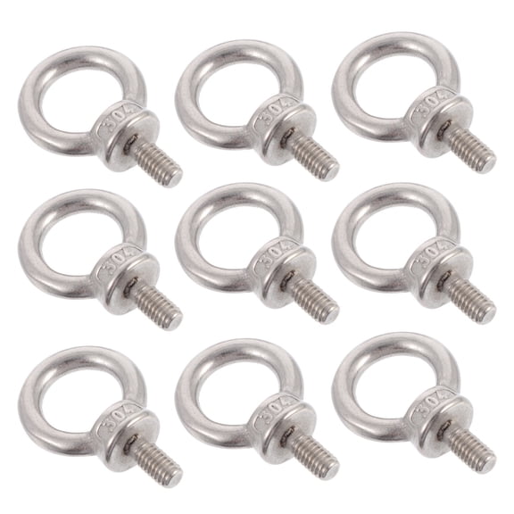 Mobestech 10Set Threaded Nut Marine Grade Stainless Steel Eye Bolt for Lanterns and Flower Pots Hanging