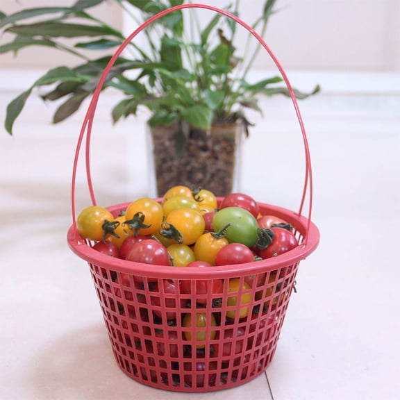 Mobestech 10pcs Red Fruit Pick Basket Plastic for Large Capacity Storage