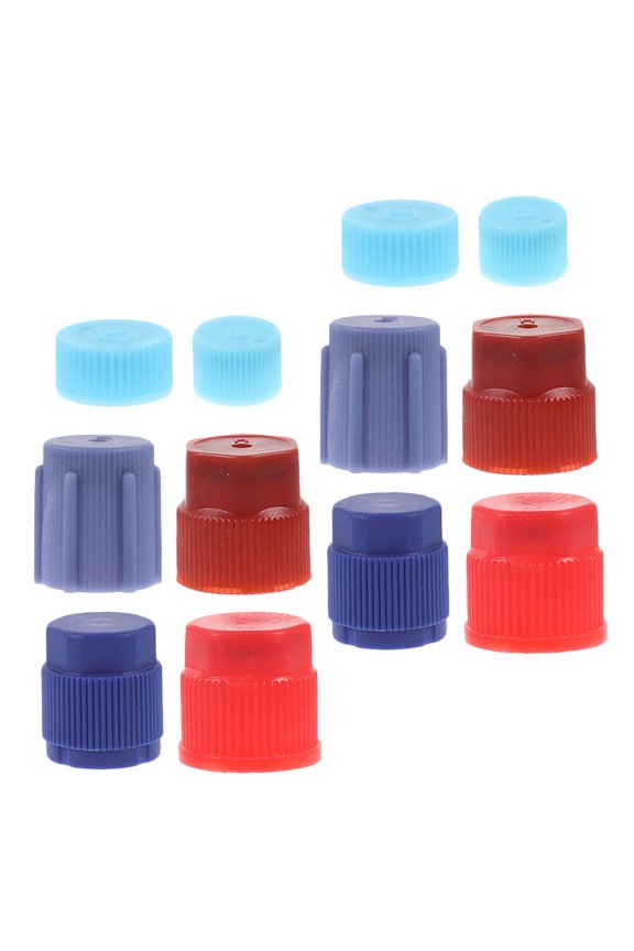 Hvac Caps Charging Port Cap Abs Leakproof Air Conditioning Service 12 Pcs