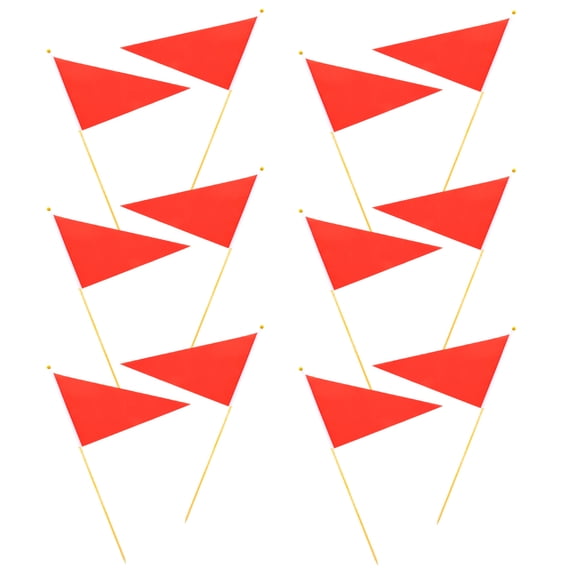 Mobestech 12Pcs Construction Flags Red Polyester Portable Deployment for Lawn Safety