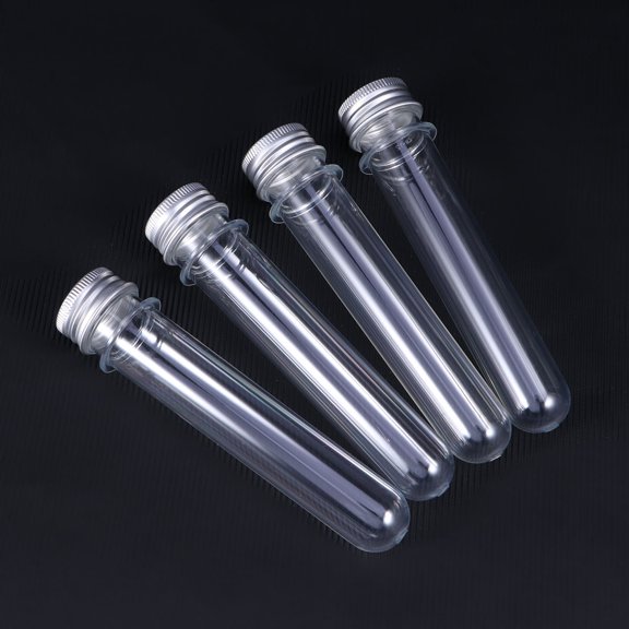 Mobestech 12Pcs Small Plastic Tubes with Caps Transparent Sealable Containers for Laboratory Work