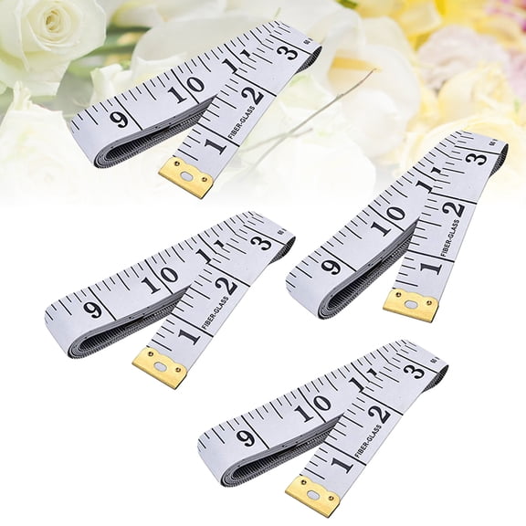 Mobestech 12Pcs White Foot Inch Tape Measure Lightweight Vinyl Sewing Ruler with Water Resistant Tape