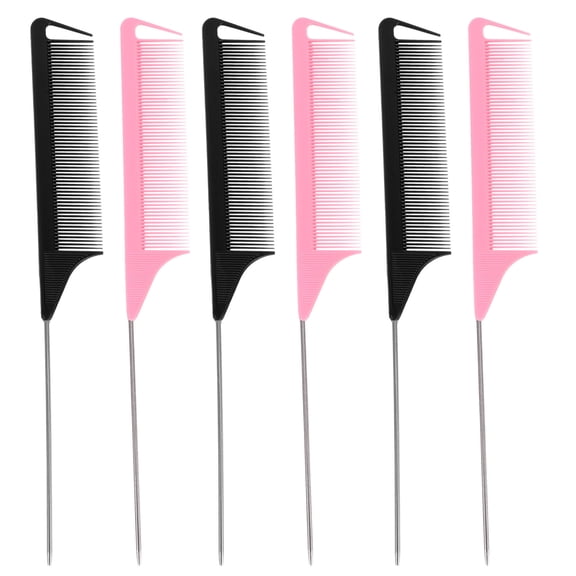 Mobestech Smooth Black Pintail Comb for Styling and Scalp Massage 12Pcs