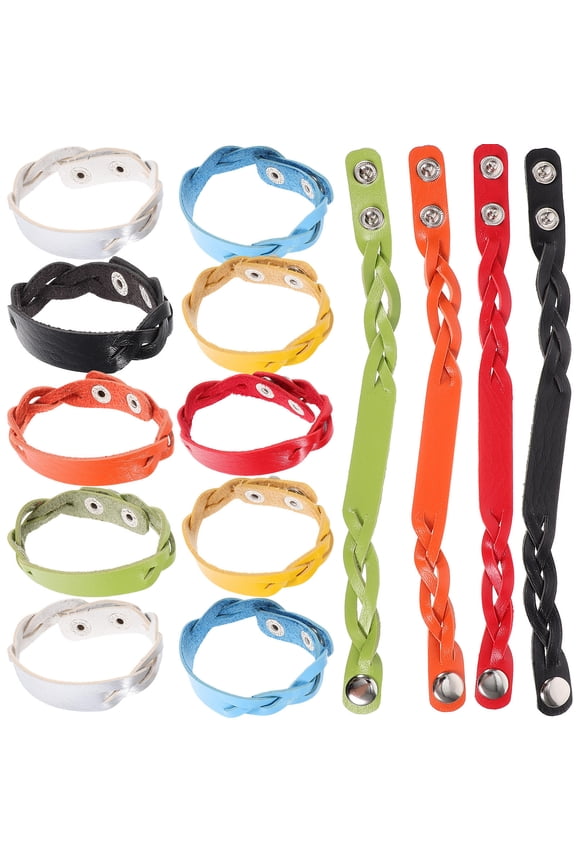 14Pcs DIY Engraving Cuff Bracelet Blank PU Gray for All Ages