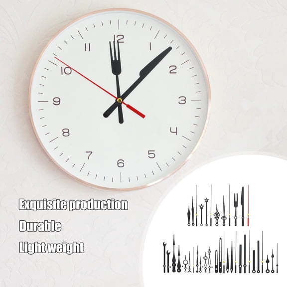 Mobestech 14 Sets Silent Clock Hands Plastic Black for Wall Clock
