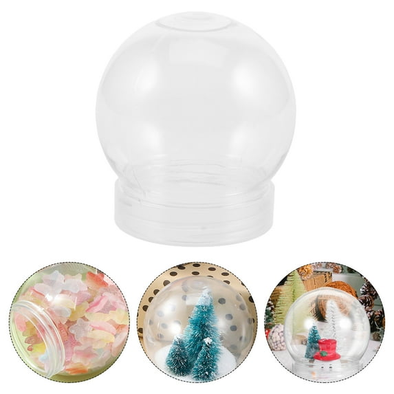 Mobestech 15Pcs Snow Globe Ornaments to Fill Diy Craft Making Transparent Round 7.00X6.00X6.00Cm