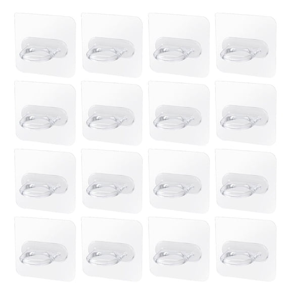 Mobestech 16Pcs Wall Mount Transparent Hooks Spray Bottle Holder for Kitchen Bathroom Organization