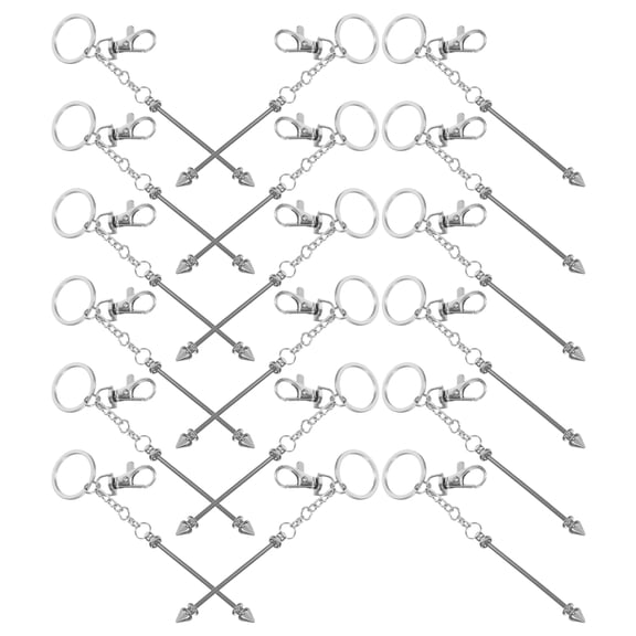 Mobestech 18Pcs White Metal Lobster Clasp Keychains Creative Durable Keyring Clips for Jewelry Making DIY
