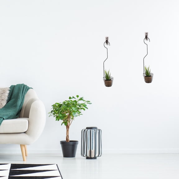Mobestech 1Pack Indoor Hanging Plant Holder with Air Plant Display Black
