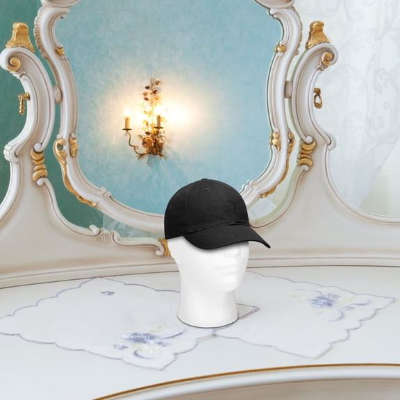 Mobestech Male Mannequin Head for Hairpiece Display White Foam 1Set