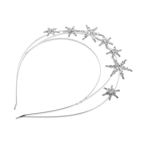 Mobestech 1Pack Silver Star Hairband Chic Jewelry Star Hair Accessory for Women