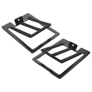 Mobestech 1Pair Minimalist Black Metal Speaker Platforms for Desk with Stable Support and Tilt
